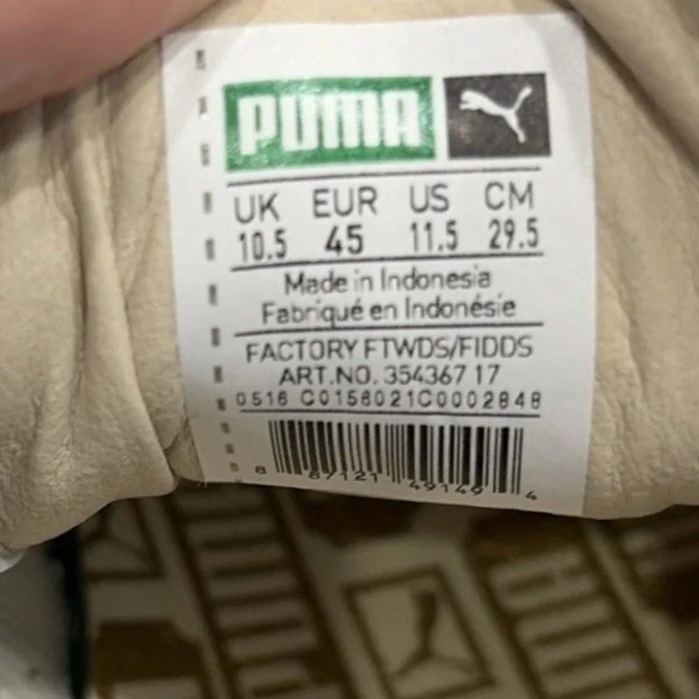 Puma Basket Classic Sneakers White Gold‎ Leather Low Top Trainers 354367-17 11.5